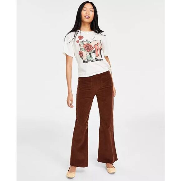 Self Esteem trousers Juniors Women’s 26” medium Corduroy Brown Flared Pants nwt - Picture 10 of 10